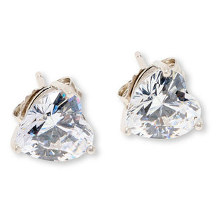 Absolute Sterling Silver 9mm Heart Stud Earrings