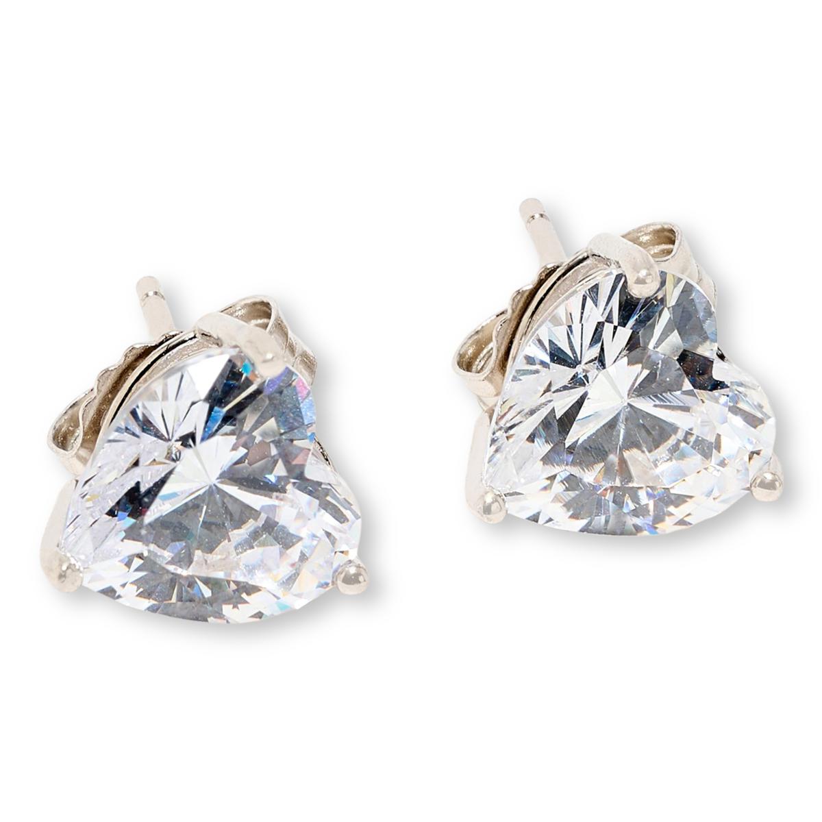 Absolute Sterling Silver 9mm Heart Stud Earrings