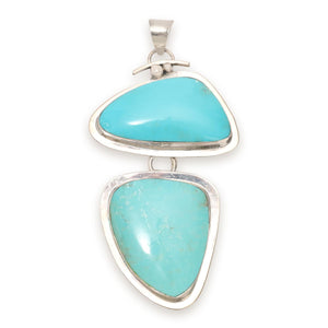 Chaco Canyon Sterling Silver Freeform Turquoise Pendant