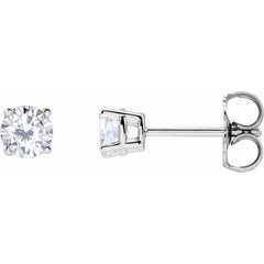 14K White Stuller Lab-Grown Moissanite Stud Earrings