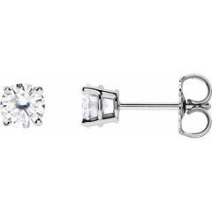 14K White Stuller Lab-Grown Moissanite Stud Earrings