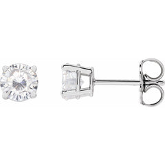 14K White Stuller Lab-Grown Moissanite Stud Earrings