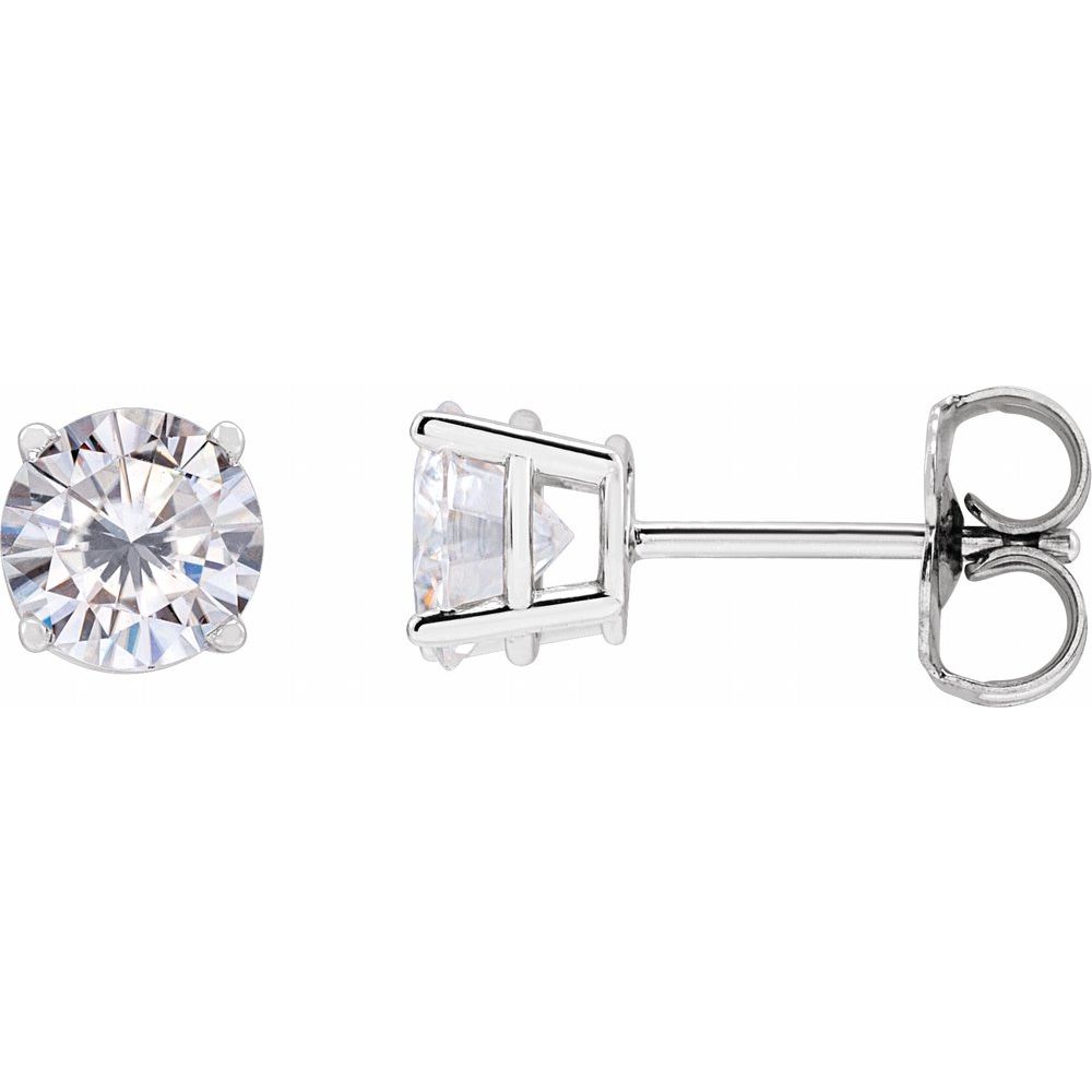 14K White Stuller Lab-Grown Moissanite Stud Earrings
