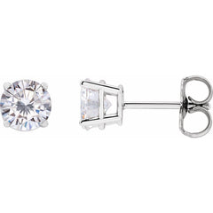 14K White Stuller Lab-Grown Moissanite Stud Earrings