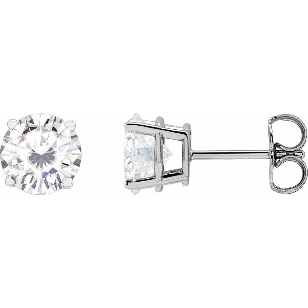 14K White Stuller Lab-Grown Moissanite Stud Earrings