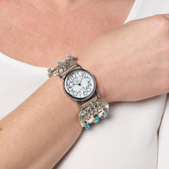 Chaco Canyon Sterling Silver Sleeping Beauty Turquoise Leaf Bracelet Watch