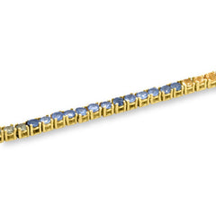 House of Ellure Sterling Silver Goldclad Multi-color Sapphire Tennis Bracelet, 7"