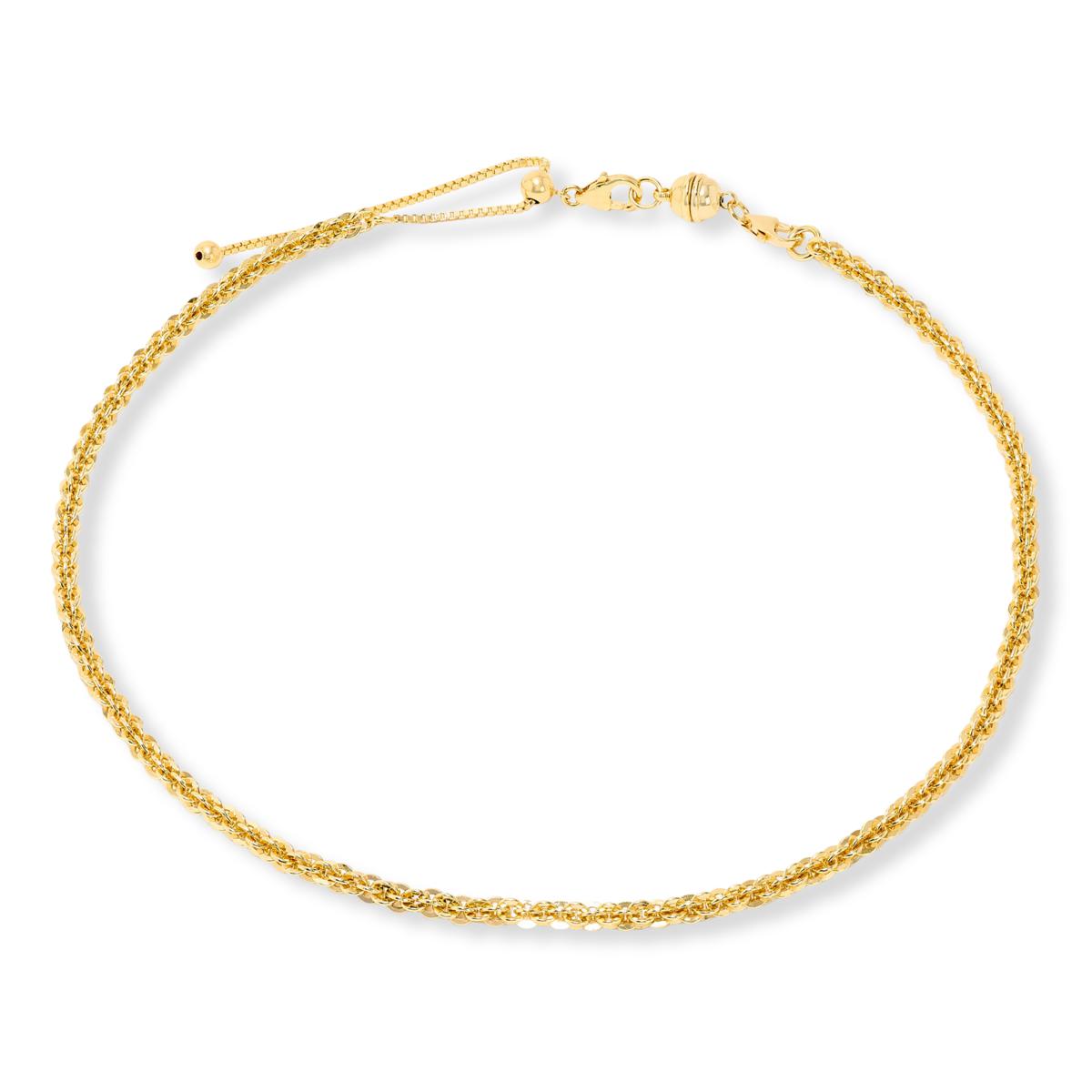 Bellezza Bronze Goldtone Cristallino Chain Adjustable Sliding Necklace