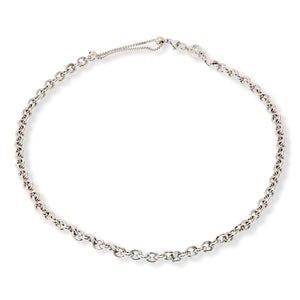 Bellezza Bronze Silvertone Oval Rolo Chain Adjustable Sliding Necklace