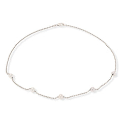 Fiorenza Sterling Silver Polished Rope Chain Statin Necklace, 18"