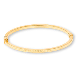 Fiorenza Sterling Silver Goldtone  Diamond-Cut Bangle Bracelet, 7"