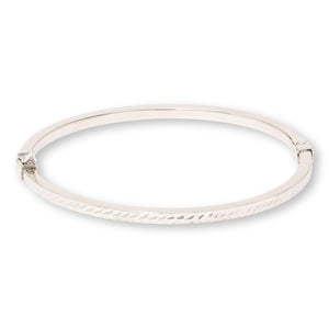 Fiorenza Sterling Silver Diamond-Cut Bangle Bracelet, 7-1/4"