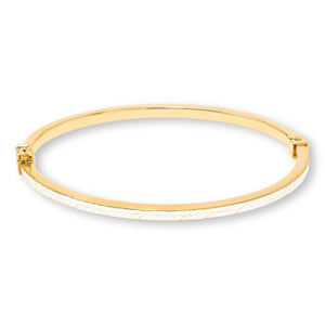 Fiorenza Sterling Silver Two-tone  Diamond-Cut Bangle Bracelet, 7-1/4"