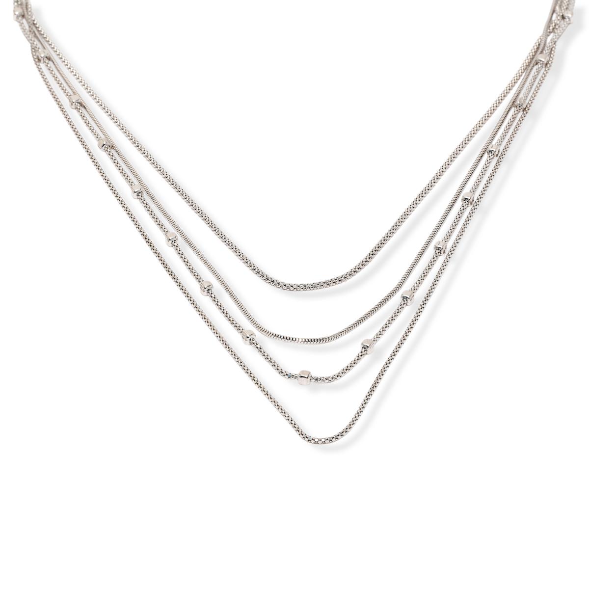 Fiorenza Sterling Silver 4-Strand Graduated Necklace