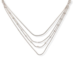 Fiorenza Sterling Silver 4-Strand Graduated Necklace