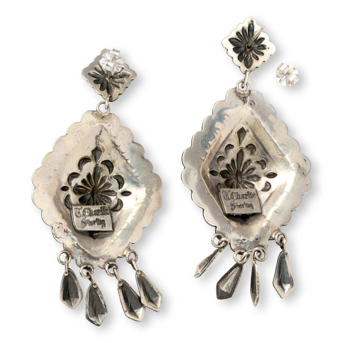 Chaco Canyon Triangular Sterling Silver Handcrafted Drop Earrings