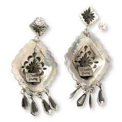 Chaco Canyon Triangular Sterling Silver Handcrafted Drop Earrings