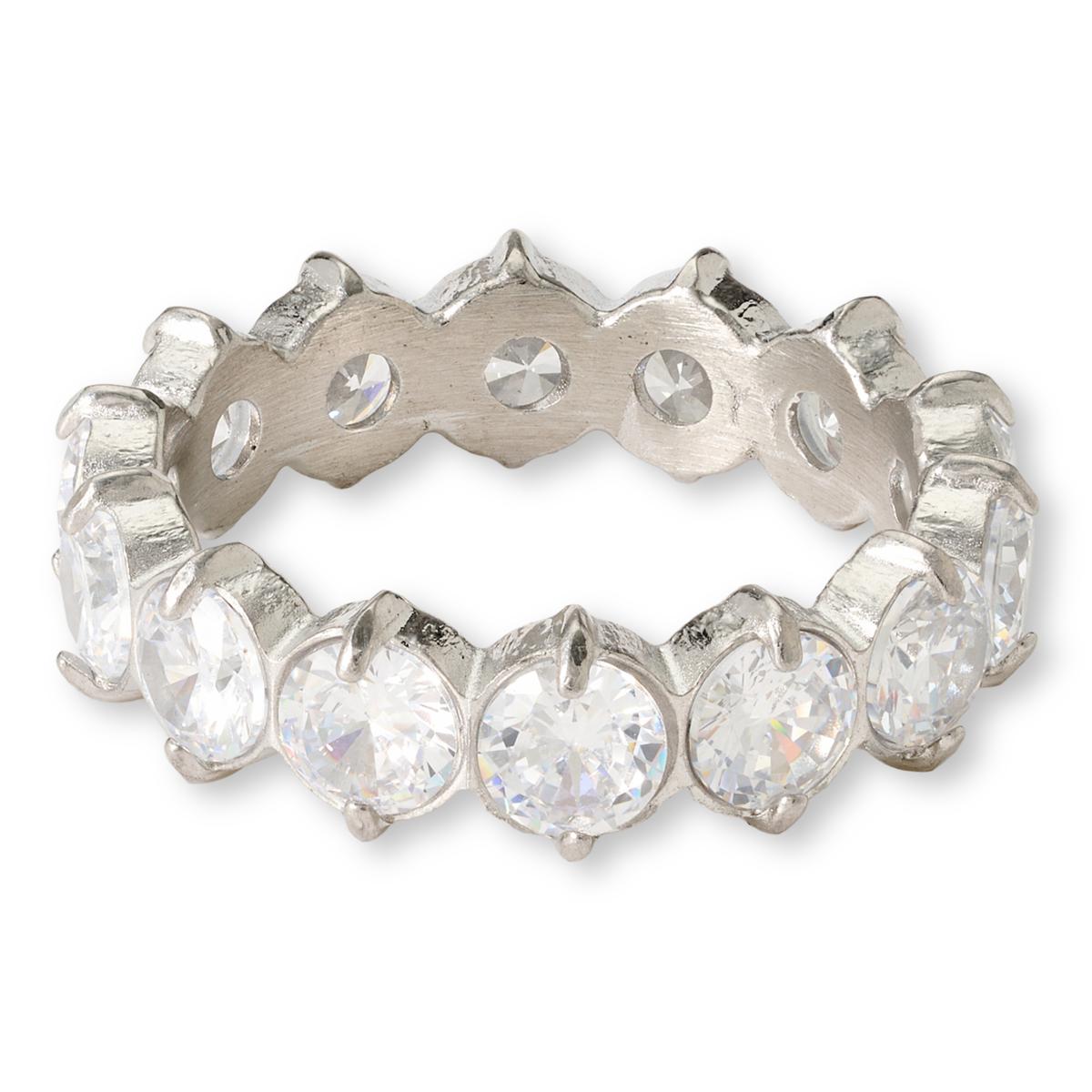 Absolute Silvertone 8.54ctw Round Stone Ring, Size 8