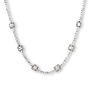 Absolute Stainless Steel Sparkle Tennis Necklace, 16"