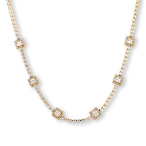 Absolute Stainless Steel Sparkle Tennis Necklace, 16"