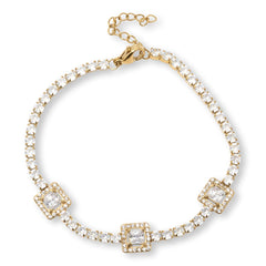 Absolute Goldtone  5.7ctw CZ Tennis Bracelet, 7"