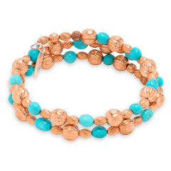 Chaco Canyon Copper and Turquoise Bead Coil Bracelet
