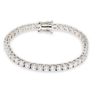 Absolute Brass 4mm Round Cut Magnetic Tennis Bracelet, 6-3/4"