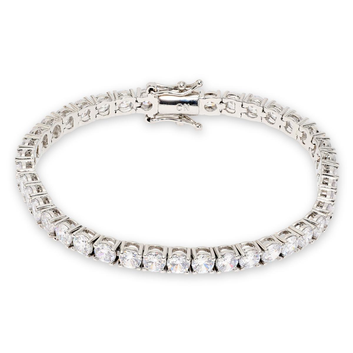 Absolute Brass 4mm Round Cut Magnetic Tennis Bracelet, 6-3/4"