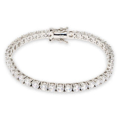 Absolute Brass 4mm Round Cut Magnetic Tennis Bracelet, 6-3/4"