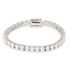 Absolute Brass 4mm Princess Cut Magnetic Tennis Bracelet, 7-1/4"