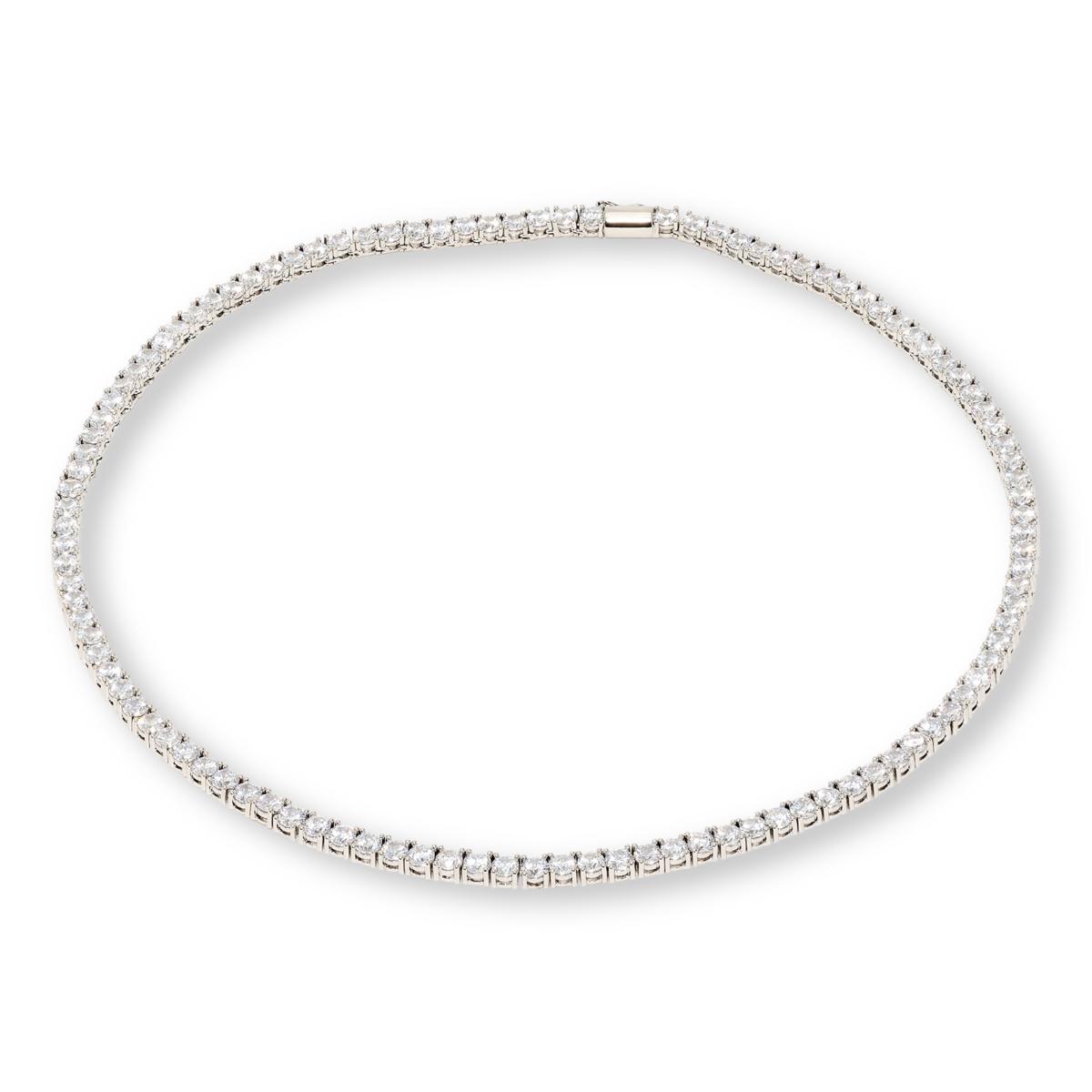 Absolute Brass Siklvertone 4mm Round Magnetic Tennis Necklace, 18"