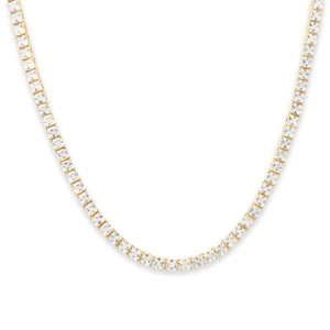 Absolute Brass Goldtone Princess-Cut Tennis Necklace w/Magnetic Clasp, 18"