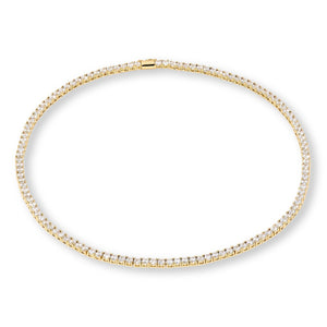 Absolute Brass Goldtone 4mm Round Magnetic Tennis Necklace, 20"