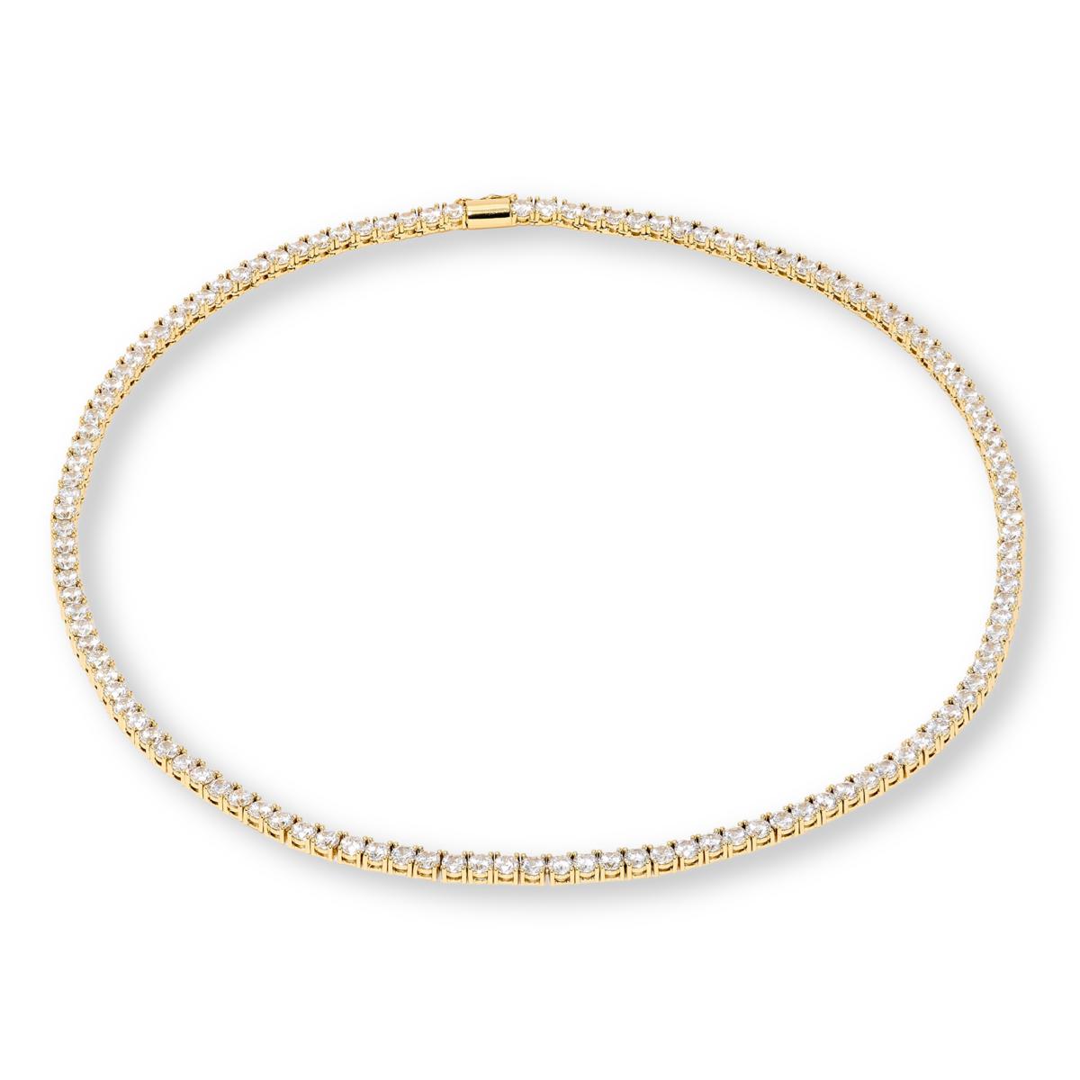Absolute Brass Goldtone 4mm Round Magnetic Tennis Necklace, 20"