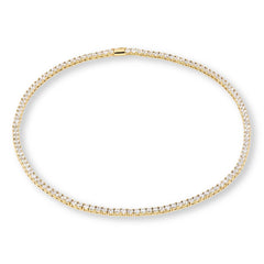 Absolute Brass Goldtone 4mm Round Magnetic Tennis Necklace, 20"