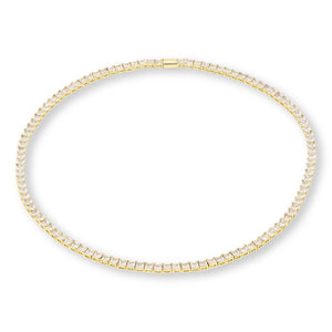 Absolute Brass 4mm Princess Magnetic Tennis Necklace,  20"