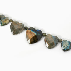 Jay King Sterling Silver Labradorite Station Heart Necklace, 18"