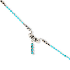 Chaco Canyon Sterling Silver Turquoise Bead & Silver Stardrop Necklace