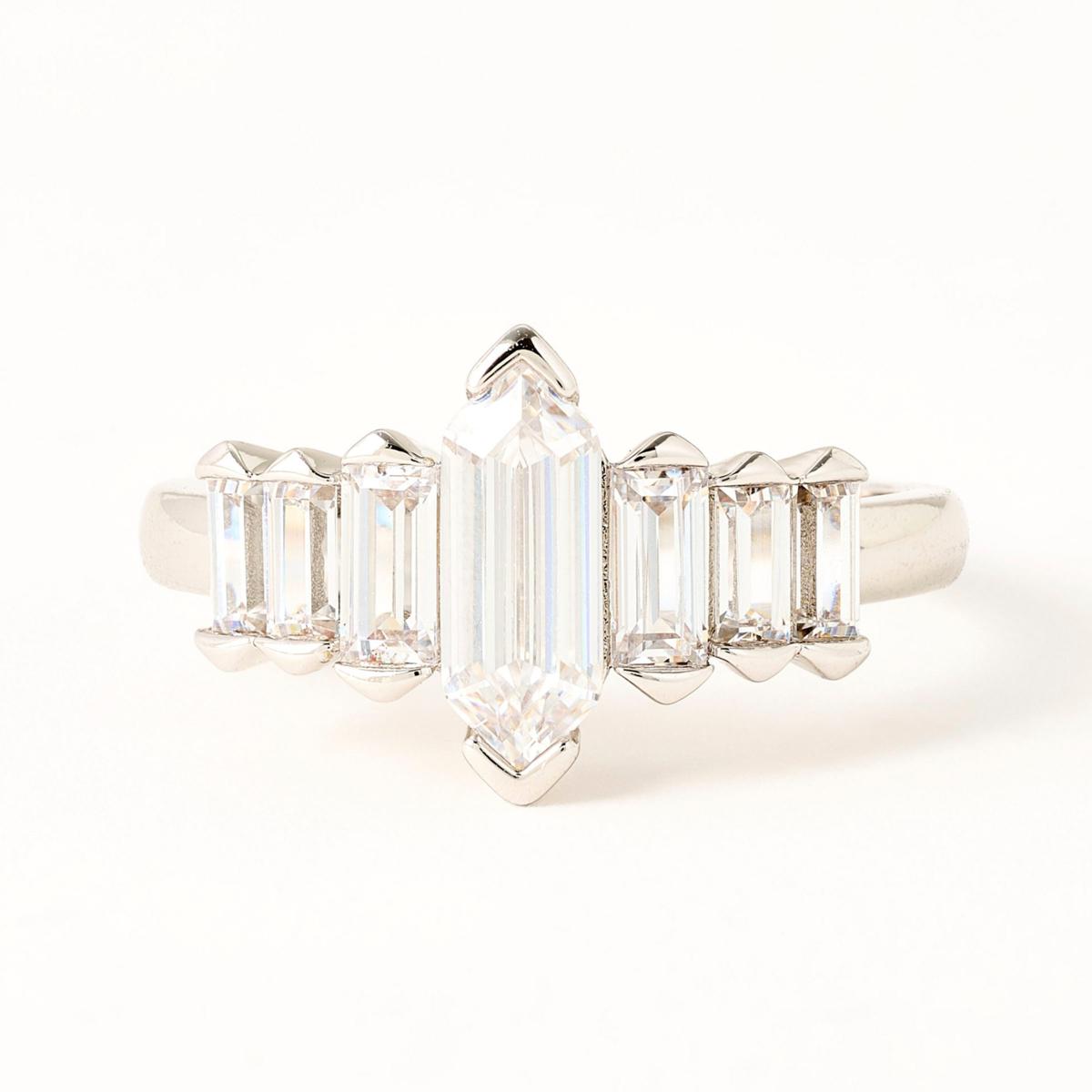 Absolute Brass Specialty-Cut 5-Stone Ring, Size 9