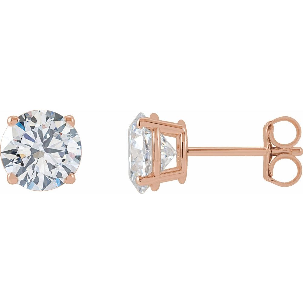 14K Rose Lab-Grown Diamond Stud Earrings
