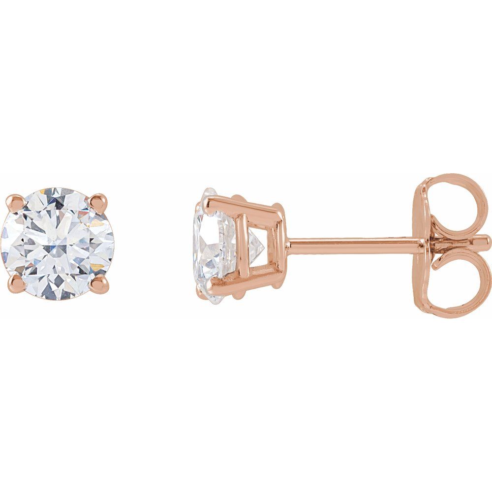 14K Rose Lab-Grown Diamond Stud Earrings