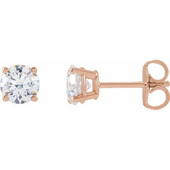 14K Rose Lab-Grown Diamond Stud Earrings