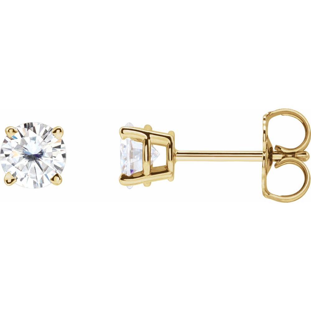 14K Yellow Stuller Lab-Grown Moissanite Stud Earrings