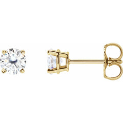 14K Yellow Stuller Lab-Grown Moissanite Stud Earrings