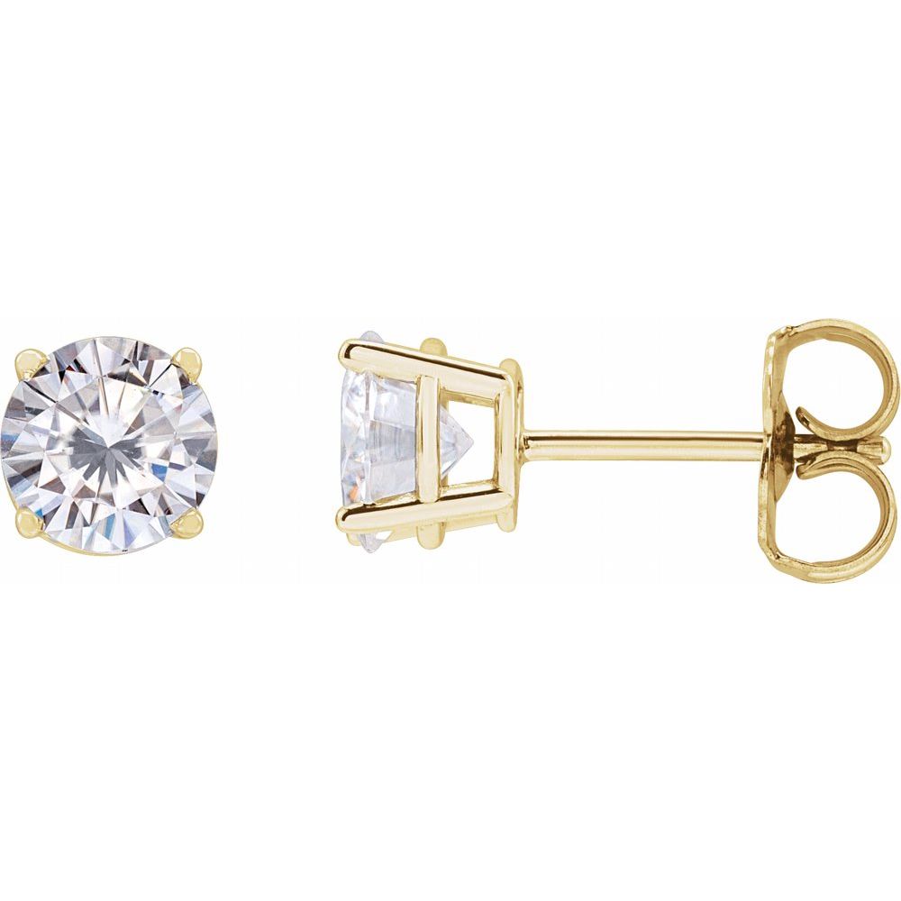 14K Yellow Stuller Lab-Grown Moissanite Stud Earrings