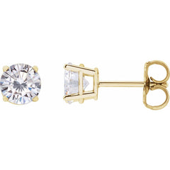 14K Yellow Stuller Lab-Grown Moissanite Stud Earrings