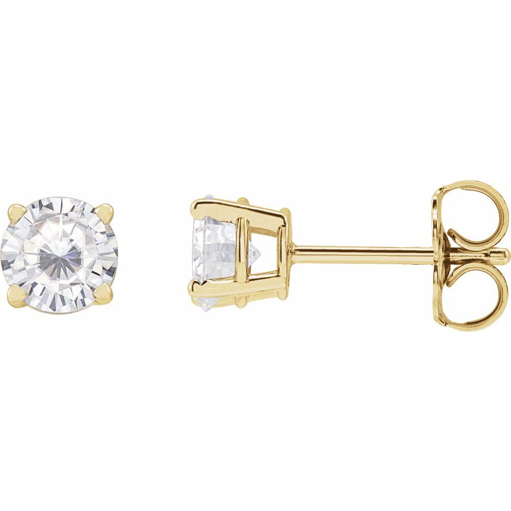 14K Yellow Stuller Lab-Grown Moissanite Stud Earrings