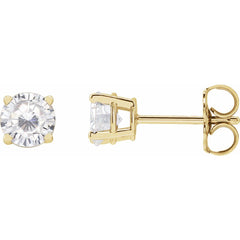 14K Yellow Stuller Lab-Grown Moissanite Stud Earrings