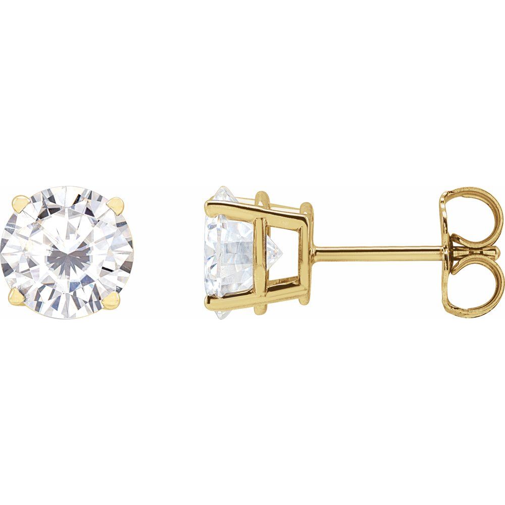 14K Yellow Stuller Lab-Grown Moissanite Stud Earrings