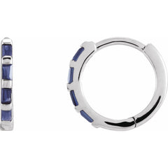 14K Sapphire Huggie Earrings